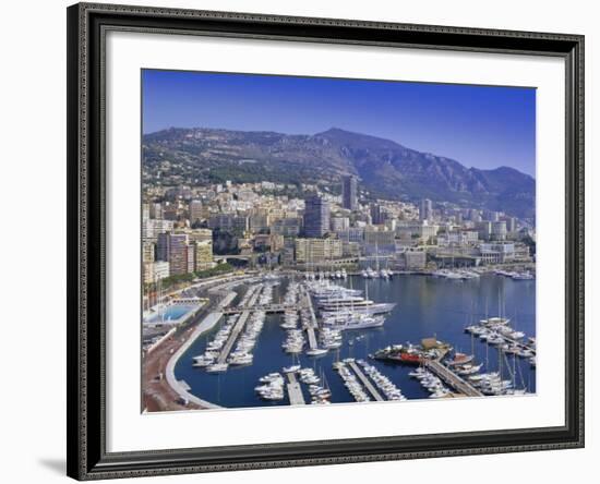 View Over the Harbour and City, Monte Carlo, Monaco, Cote d'Azur, Europe-Gavin Hellier-Framed Photographic Print