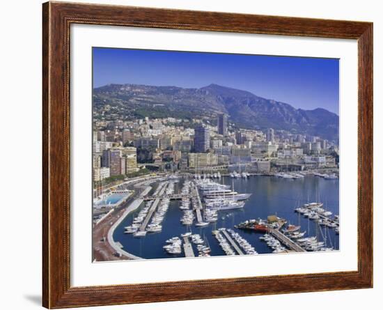 View Over the Harbour and City, Monte Carlo, Monaco, Cote d'Azur, Europe-Gavin Hellier-Framed Photographic Print