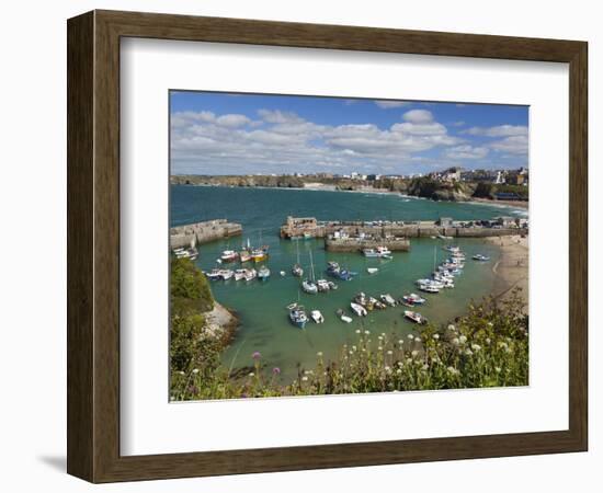 View over the Harbour, Newquay, Cornwall, England-Stuart Black-Framed Photographic Print