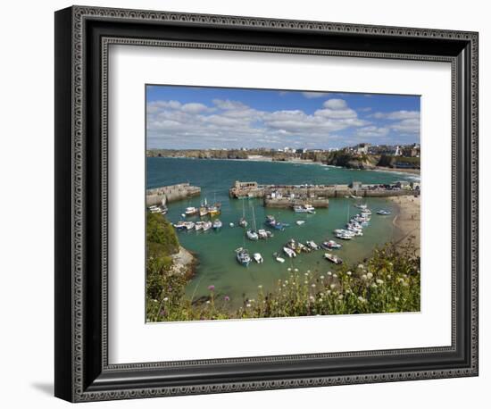 View over the Harbour, Newquay, Cornwall, England-Stuart Black-Framed Photographic Print