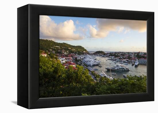 View over the harbour of Gustavia, St. Barth (St. Barthelemy), Lesser Antilles, West Indies, Caribb-Michael Runkel-Framed Premier Image Canvas