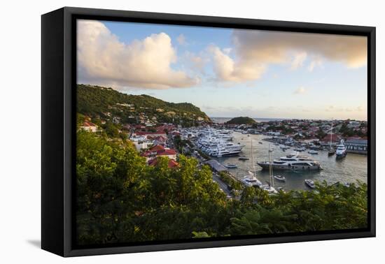 View over the harbour of Gustavia, St. Barth (St. Barthelemy), Lesser Antilles, West Indies, Caribb-Michael Runkel-Framed Premier Image Canvas