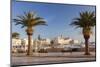 View over the harbour to San Nicola Pellegrino cathedral, Trani, Le Murge, Barletta-Andria-Trani di-Markus Lange-Mounted Photographic Print