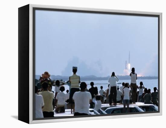 View over the Head of Spectators of the Launch of Nasa's Apollo 11 Space Mission-Ralph Crane-Framed Premier Image Canvas