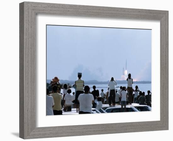 View over the Head of Spectators of the Launch of Nasa's Apollo 11 Space Mission-Ralph Crane-Framed Photographic Print