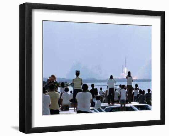 View over the Head of Spectators of the Launch of Nasa's Apollo 11 Space Mission-Ralph Crane-Framed Photographic Print