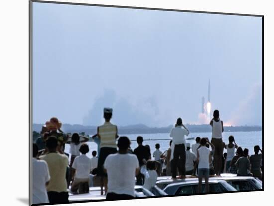 View over the Head of Spectators of the Launch of Nasa's Apollo 11 Space Mission-Ralph Crane-Mounted Photographic Print