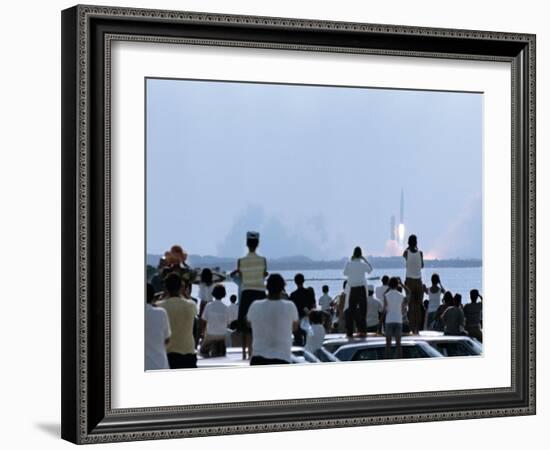 View over the Head of Spectators of the Launch of Nasa's Apollo 11 Space Mission-Ralph Crane-Framed Photographic Print