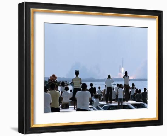 View over the Head of Spectators of the Launch of Nasa's Apollo 11 Space Mission-Ralph Crane-Framed Photographic Print