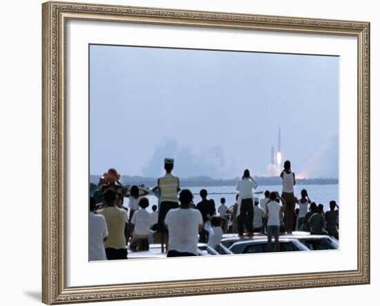 View over the Head of Spectators of the Launch of Nasa's Apollo 11 Space Mission-Ralph Crane-Framed Photographic Print