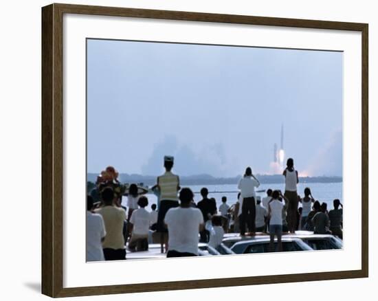 View over the Head of Spectators of the Launch of Nasa's Apollo 11 Space Mission-Ralph Crane-Framed Photographic Print