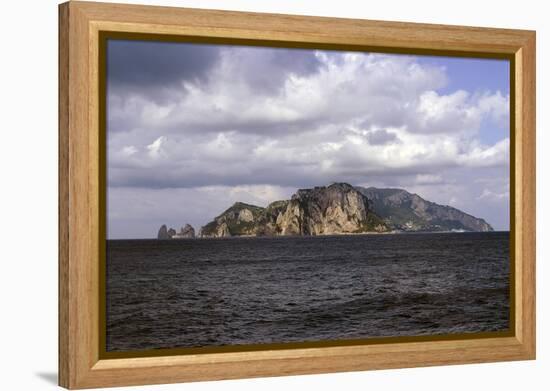 View over the Mediterranean Sea Towards the Island of Capri, Off the Amalfi Coast, Campania, Italy-Natalie Tepper-Framed Stretched Canvas