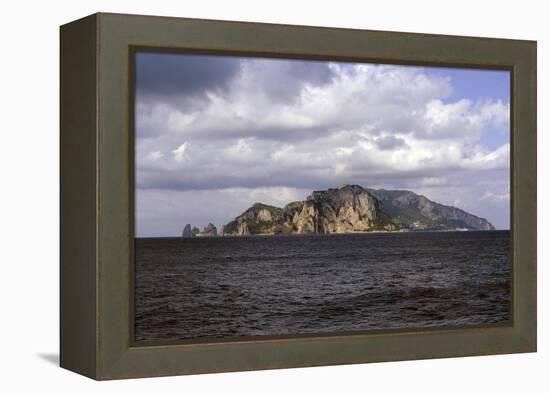 View over the Mediterranean Sea Towards the Island of Capri, Off the Amalfi Coast, Campania, Italy-Natalie Tepper-Framed Stretched Canvas