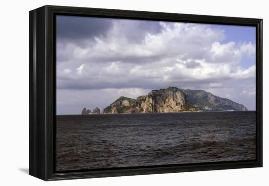 View over the Mediterranean Sea Towards the Island of Capri, Off the Amalfi Coast, Campania, Italy-Natalie Tepper-Framed Stretched Canvas