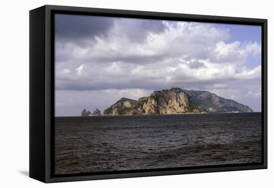 View over the Mediterranean Sea Towards the Island of Capri, Off the Amalfi Coast, Campania, Italy-Natalie Tepper-Framed Stretched Canvas
