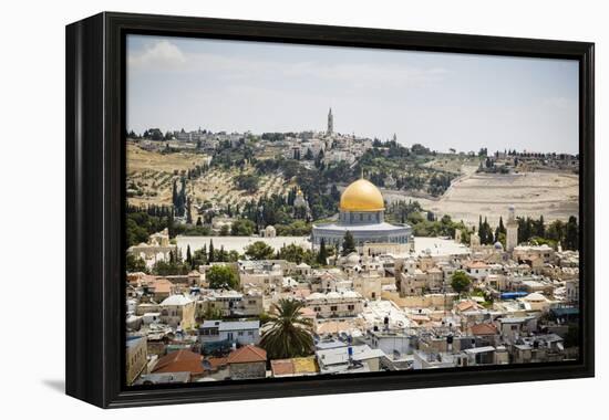 View over the Old City with the Dome of the Rock-Yadid Levy-Framed Premier Image Canvas