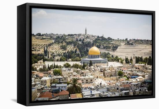 View over the Old City with the Dome of the Rock-Yadid Levy-Framed Premier Image Canvas