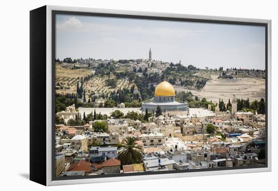 View over the Old City with the Dome of the Rock-Yadid Levy-Framed Premier Image Canvas
