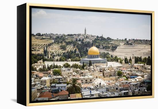 View over the Old City with the Dome of the Rock-Yadid Levy-Framed Premier Image Canvas