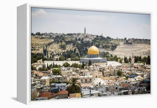 View over the Old City with the Dome of the Rock-Yadid Levy-Framed Premier Image Canvas