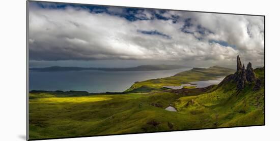 View over the Old Man of Storr at Sunset, Isle of Skye, Scotland-null-Mounted Photographic Print