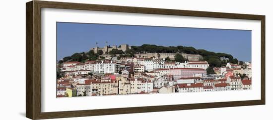 View over the old town to Castelo de Sao Jorge castle, Lisbon, Portugal, Europe-Markus Lange-Framed Photographic Print