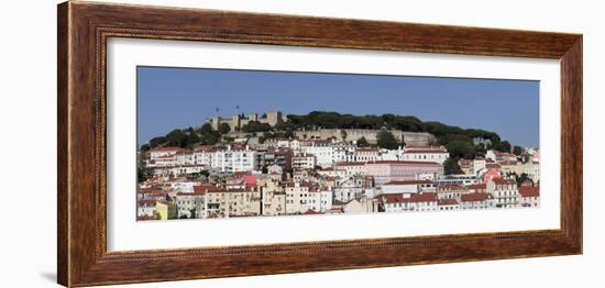 View over the old town to Castelo de Sao Jorge castle, Lisbon, Portugal, Europe-Markus Lange-Framed Photographic Print