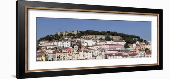 View over the old town to Castelo de Sao Jorge castle, Lisbon, Portugal, Europe-Markus Lange-Framed Photographic Print