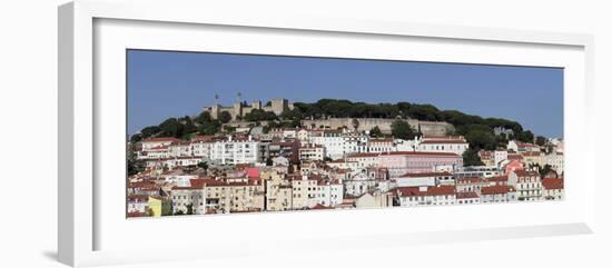 View over the old town to Castelo de Sao Jorge castle, Lisbon, Portugal, Europe-Markus Lange-Framed Photographic Print