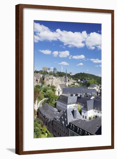 View over the Old Town with Neumunster Abbey, Luxembourg City, Grand Duchy of Luxembourg-Markus Lange-Framed Photographic Print