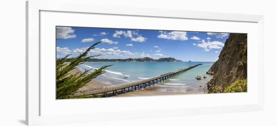 View over the Picturesque Tologa Bay Wharf, Tologa Bay, East Cape, North Island, New Zealand-Doug Pearson-Framed Photographic Print