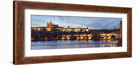 View over the River Vltava to Charles Bridge and the Castle District-Markus Lange-Framed Photographic Print