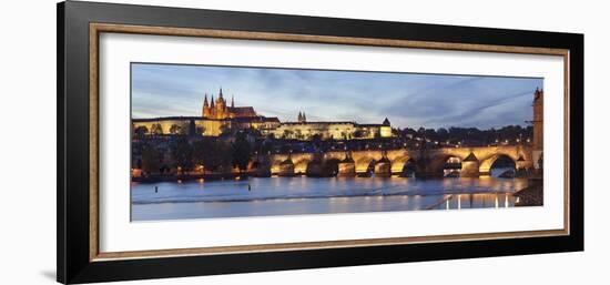 View over the River Vltava to Charles Bridge and the Castle District-Markus Lange-Framed Photographic Print