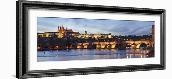 View over the River Vltava to Charles Bridge and the Castle District-Markus Lange-Framed Photographic Print