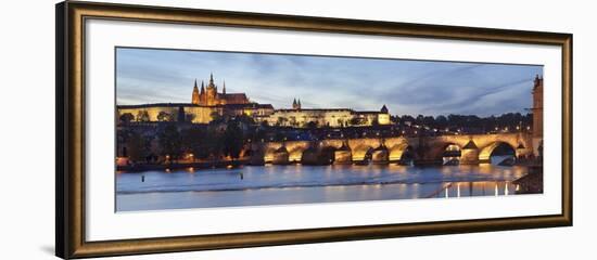 View over the River Vltava to Charles Bridge and the Castle District-Markus Lange-Framed Photographic Print