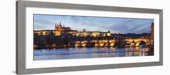 View over the River Vltava to Charles Bridge and the Castle District-Markus Lange-Framed Photographic Print