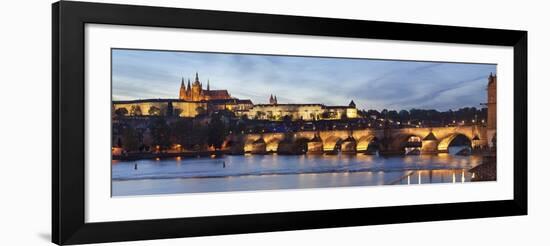 View over the River Vltava to Charles Bridge and the Castle District-Markus Lange-Framed Photographic Print