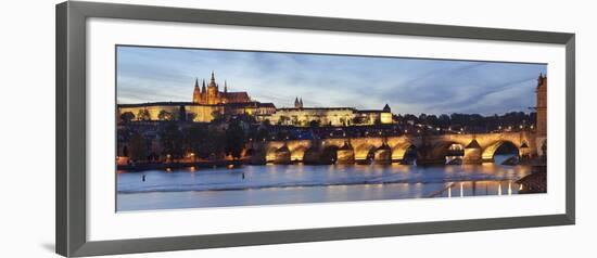 View over the River Vltava to Charles Bridge and the Castle District-Markus Lange-Framed Photographic Print