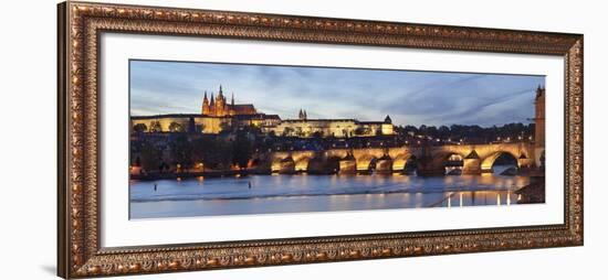 View over the River Vltava to Charles Bridge and the Castle District-Markus Lange-Framed Photographic Print