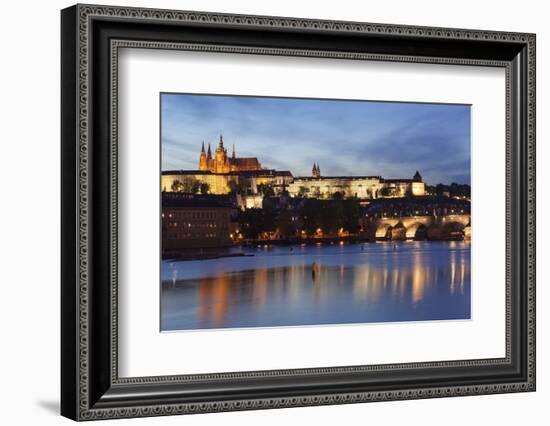 View over the River Vltava to Charles Bridge and the Castle District-Markus Lange-Framed Photographic Print