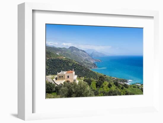 View over the South Coast of Crete, Greek Islands, Greece, Europe-Michael Runkel-Framed Photographic Print