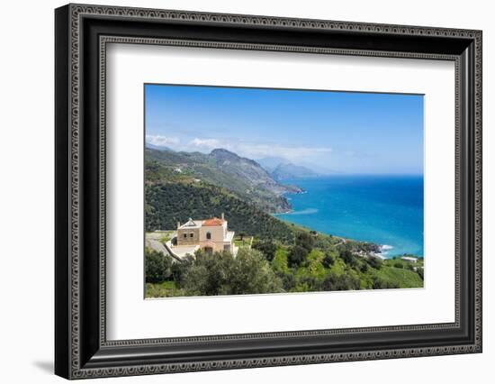 View over the South Coast of Crete, Greek Islands, Greece, Europe-Michael Runkel-Framed Photographic Print