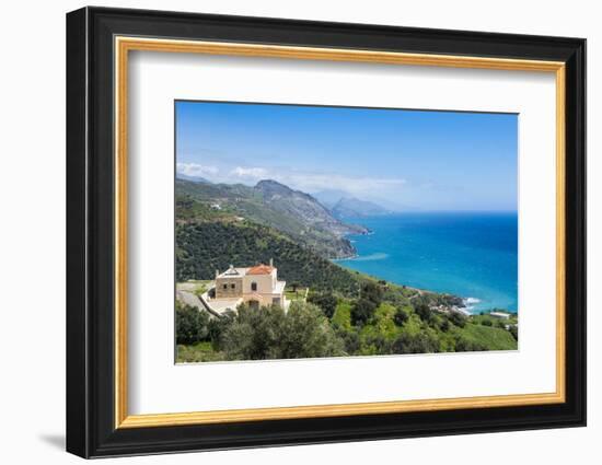 View over the South Coast of Crete, Greek Islands, Greece, Europe-Michael Runkel-Framed Photographic Print