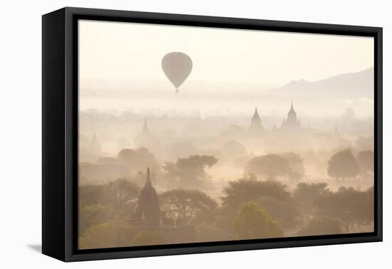 View over the Temples of Bagan Swathed in Early Morning Mist-Lee Frost-Framed Premier Image Canvas