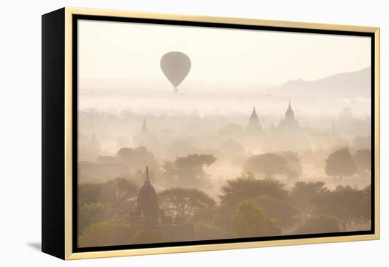 View over the Temples of Bagan Swathed in Early Morning Mist-Lee Frost-Framed Premier Image Canvas