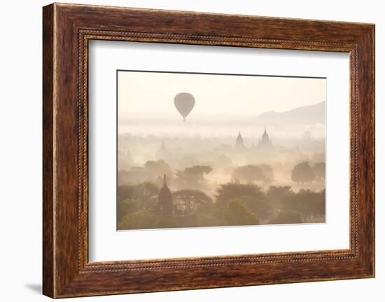 View over the Temples of Bagan Swathed in Early Morning Mist-Lee Frost-Framed Photographic Print