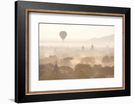 View over the Temples of Bagan Swathed in Early Morning Mist-Lee Frost-Framed Photographic Print