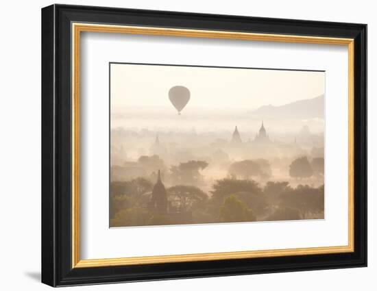 View over the Temples of Bagan Swathed in Early Morning Mist-Lee Frost-Framed Photographic Print