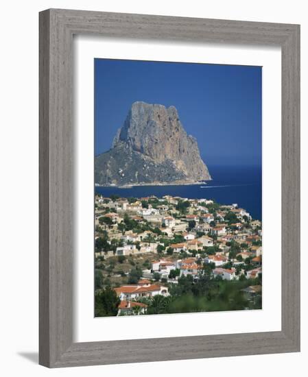 View over the Town of Calpe to the Rocky Headland of Penon De Ifach in Valencia, Spain-Richardson Rolf-Framed Photographic Print