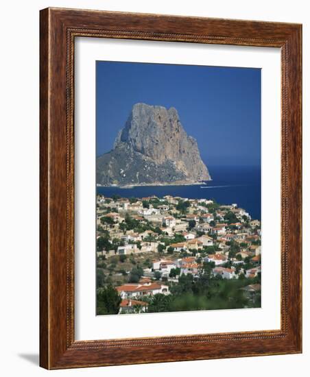 View over the Town of Calpe to the Rocky Headland of Penon De Ifach in Valencia, Spain-Richardson Rolf-Framed Photographic Print